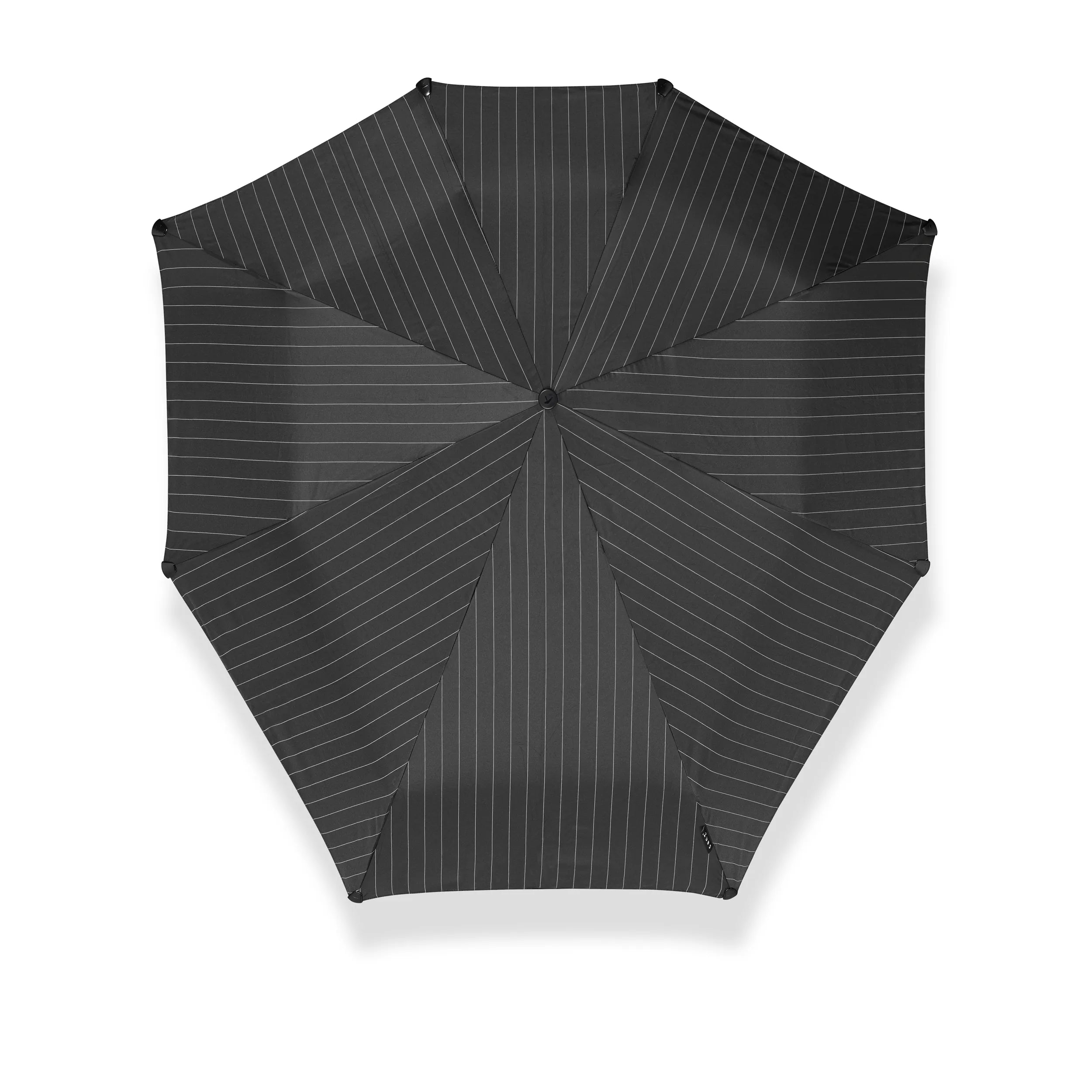 Senz Mini Automatic Deluxe Foldable Storm Umbrella, Pin Stripes Black