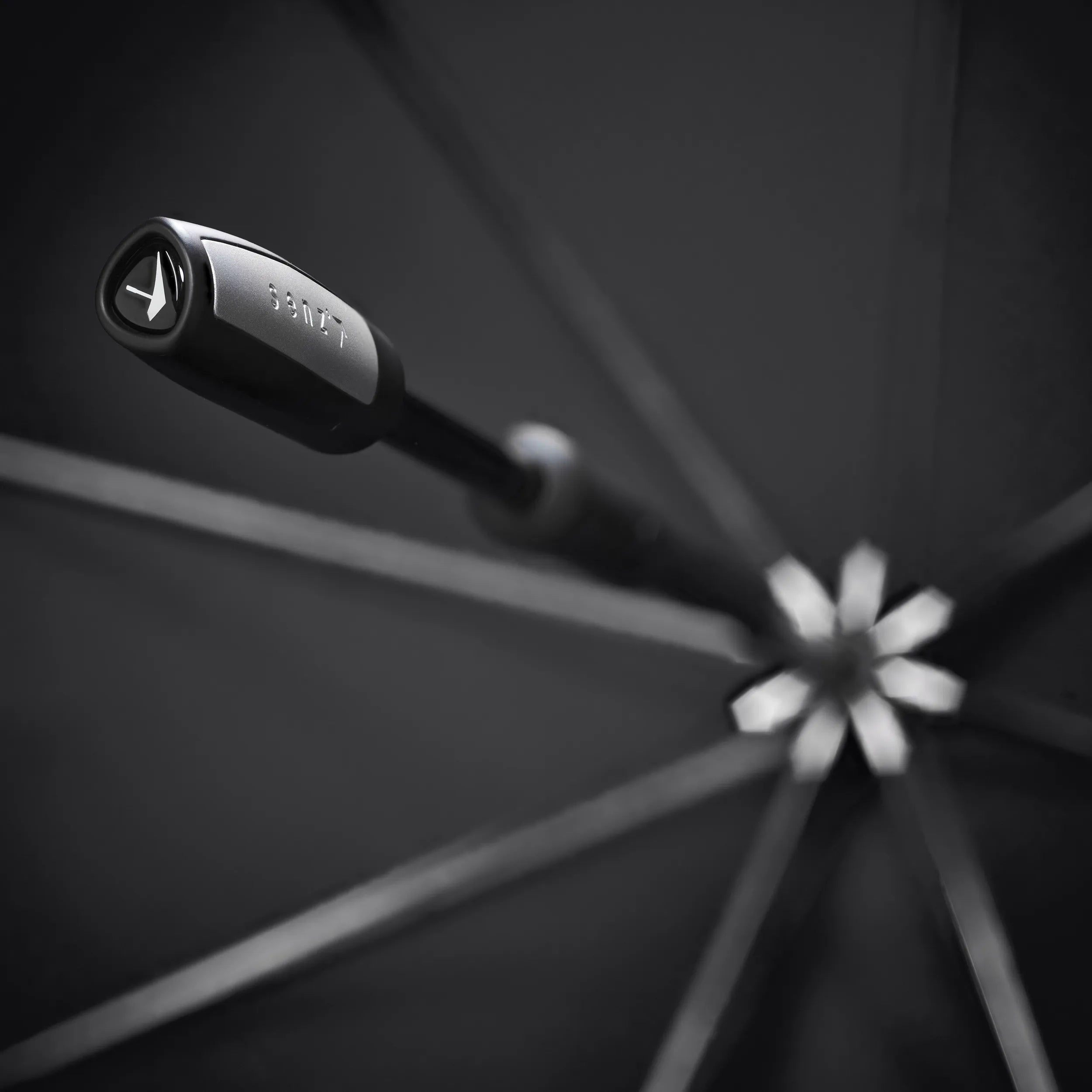 Senz Large Stick Storm Umbrella, Pure Black