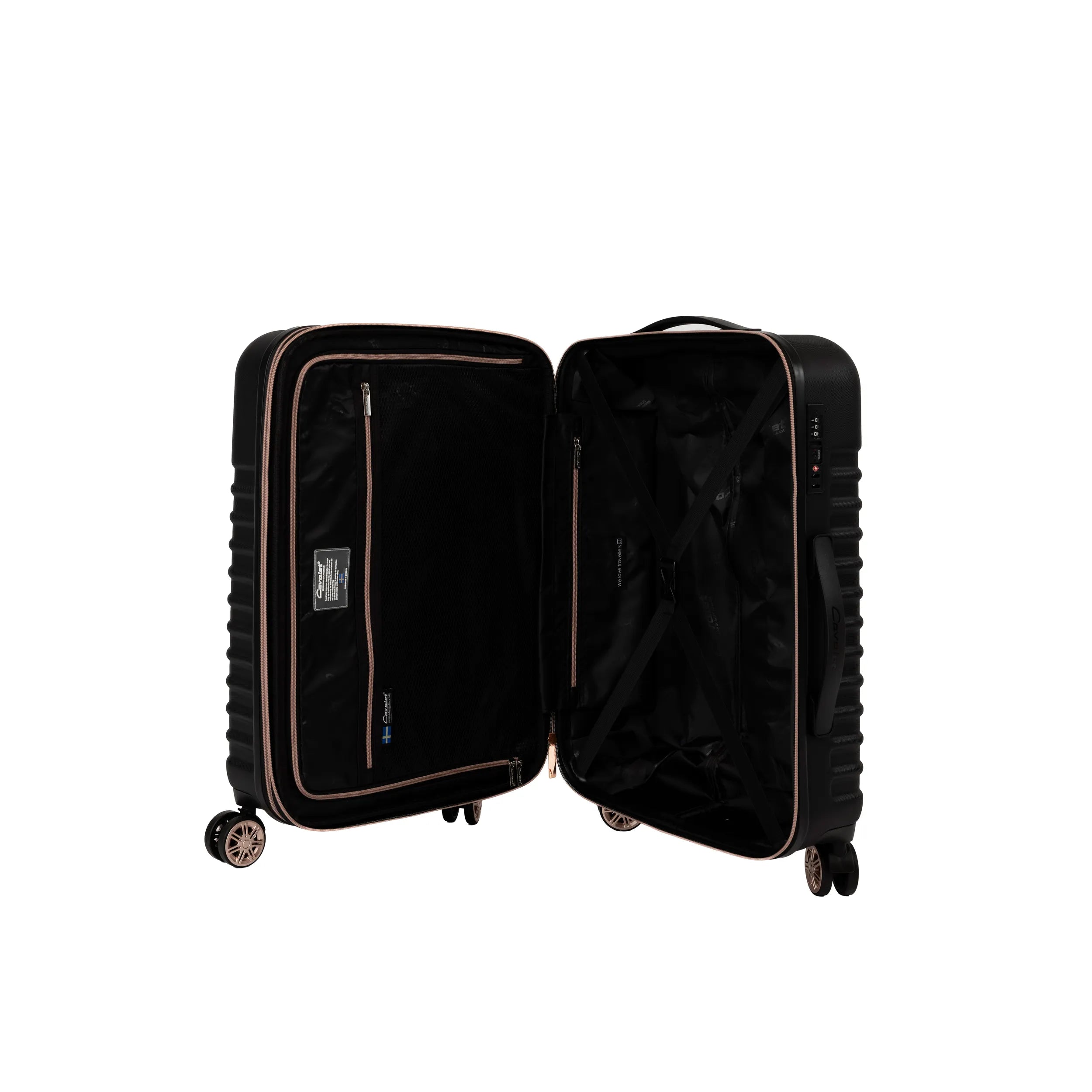 Cavalet Pasadena Resväska 3 Set, Svart rosé