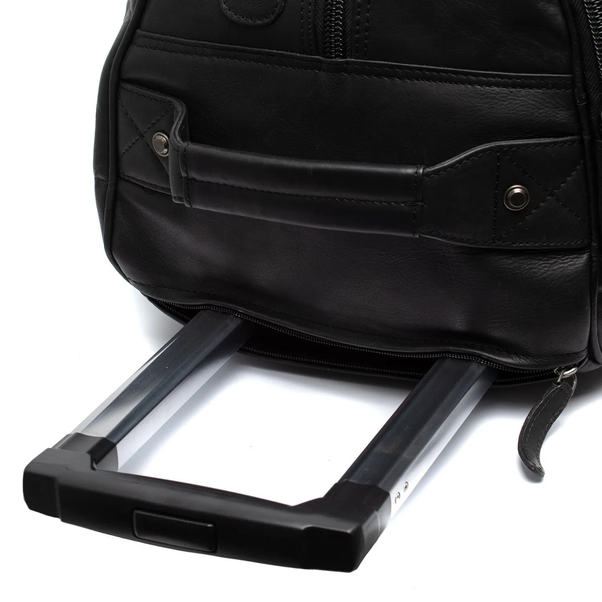 The Chesterfield Brand Jayven Leather Weekendväska Trolley, Svart