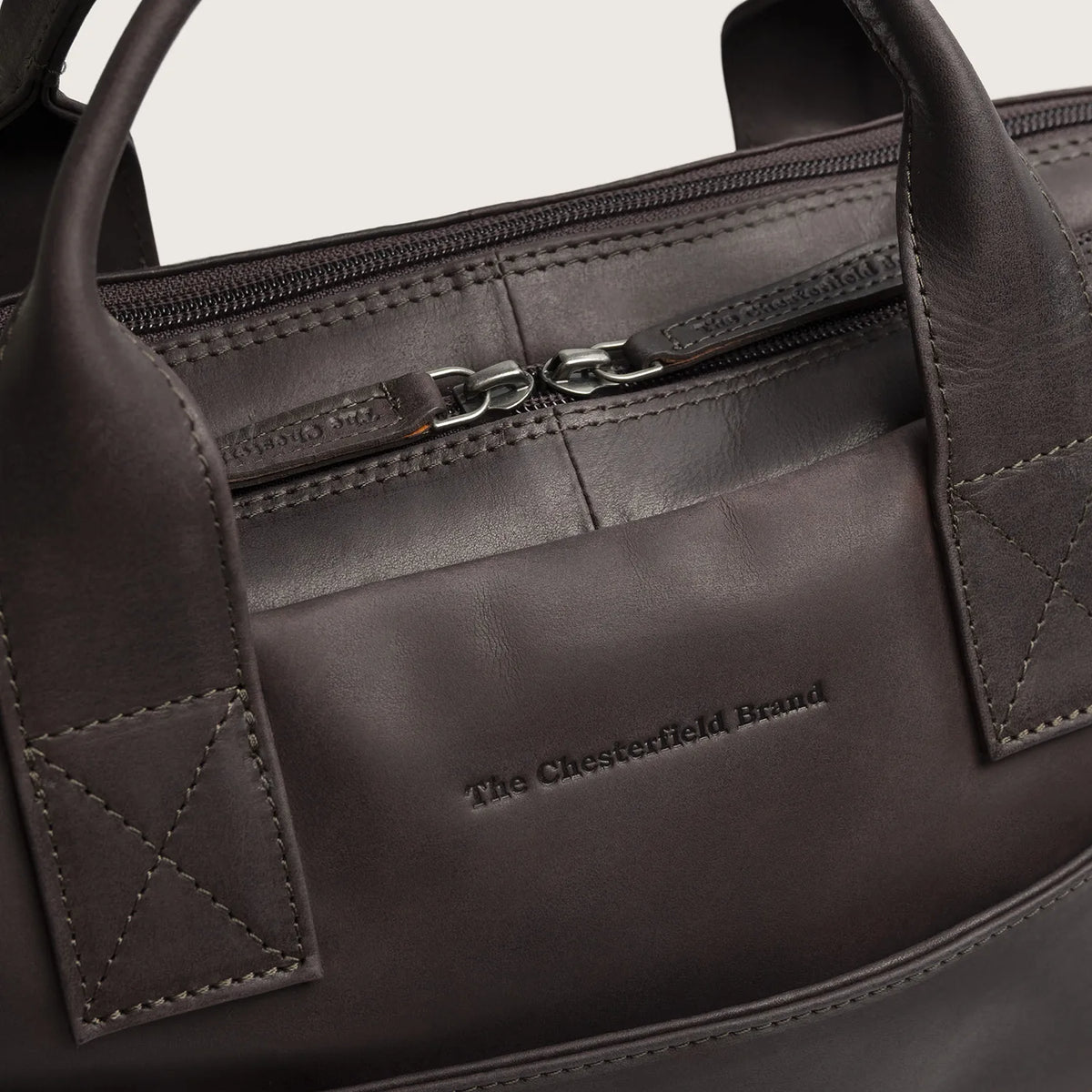 The Chesterfield Brand Frazer Leather Laptop Bag, Brun