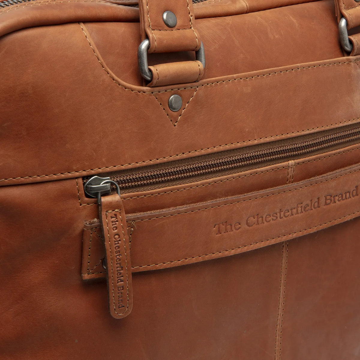 The Chesterfield Brand Montara Leather Datorväska, Cognac