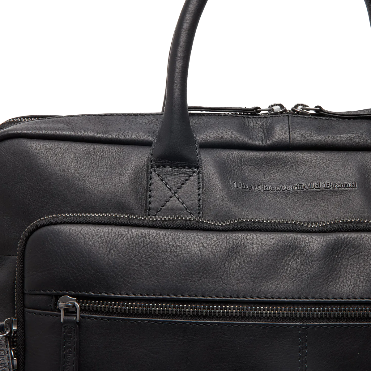 The Chesterfield Brand Tacama Leather Datorväska, Svart