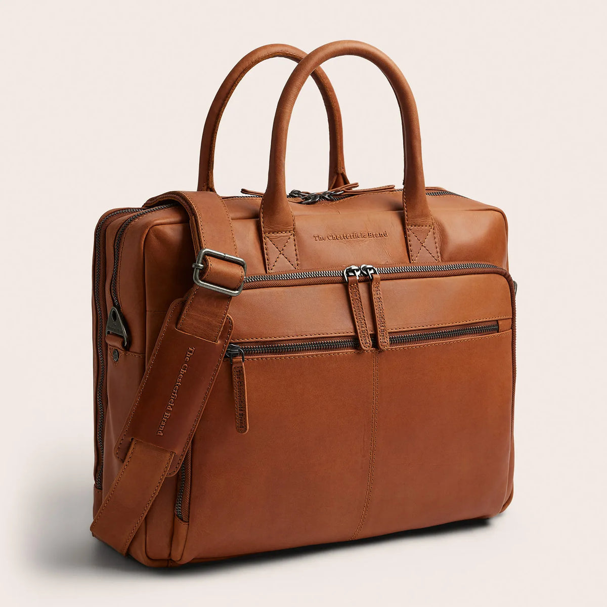The Chesterfield Brand Tacama Leather Datorväska, Cognac
