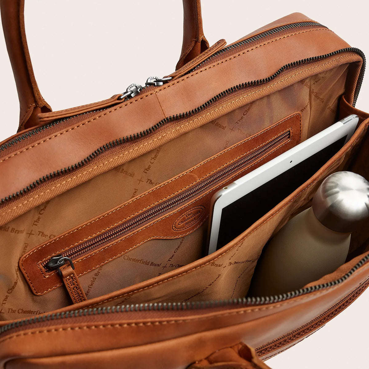 The Chesterfield Brand Tacama Leather Datorväska, Cognac