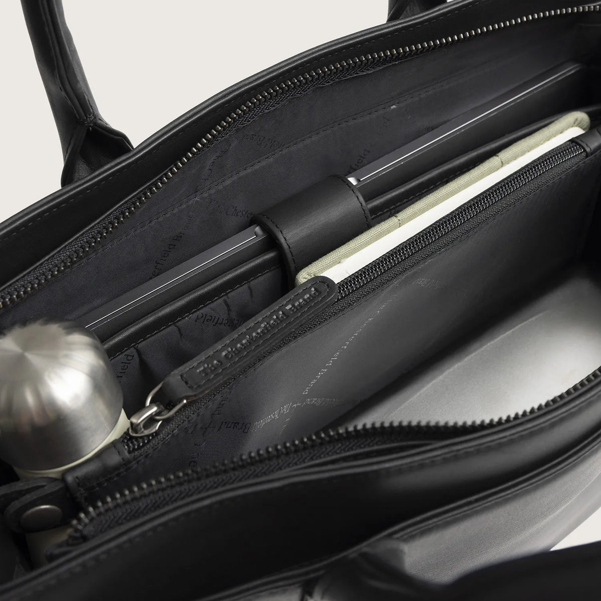 The Chesterfield Brand Rivera Leather Datorväska, Svart