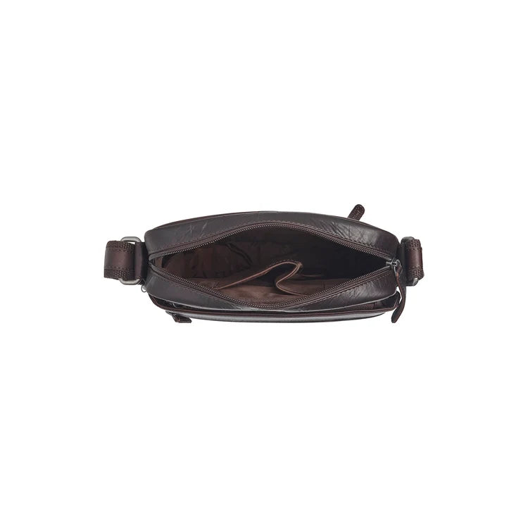 The Chesterfield Brand Anzora Leather Crossbodyväska, Brun