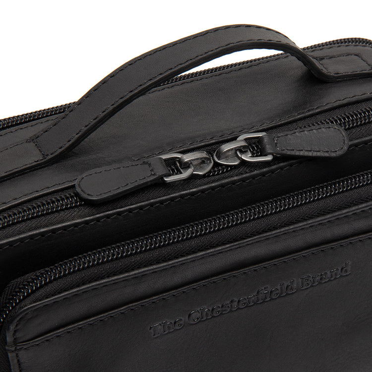 The Chesterfield Brand Rovon Leather Crossbodyväska, Svart