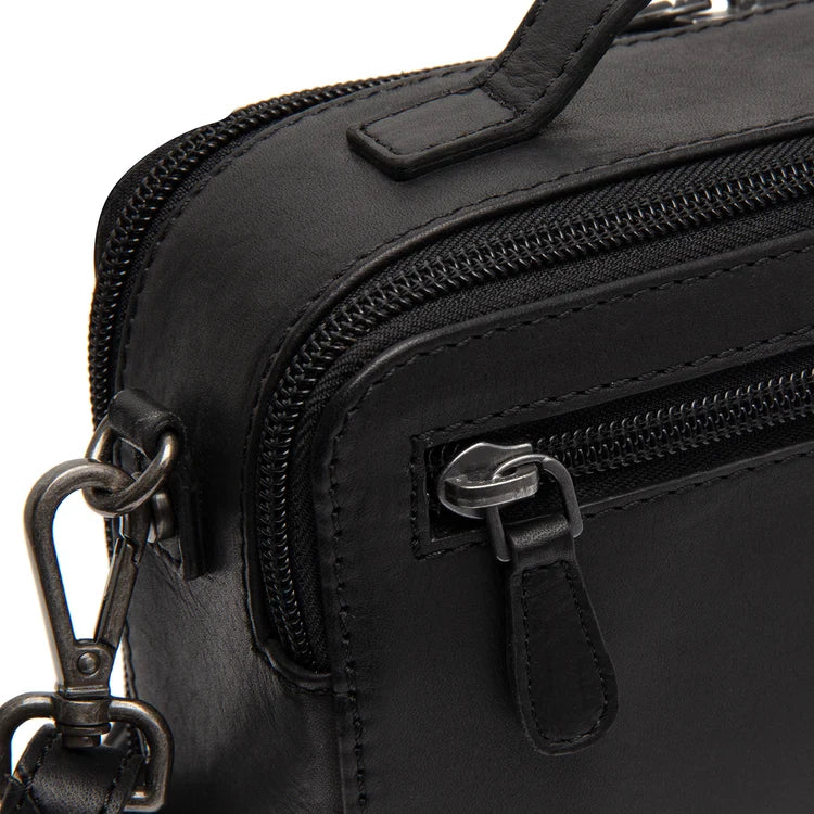 The Chesterfield Brand Rovon Leather Crossbodyväska, Svart