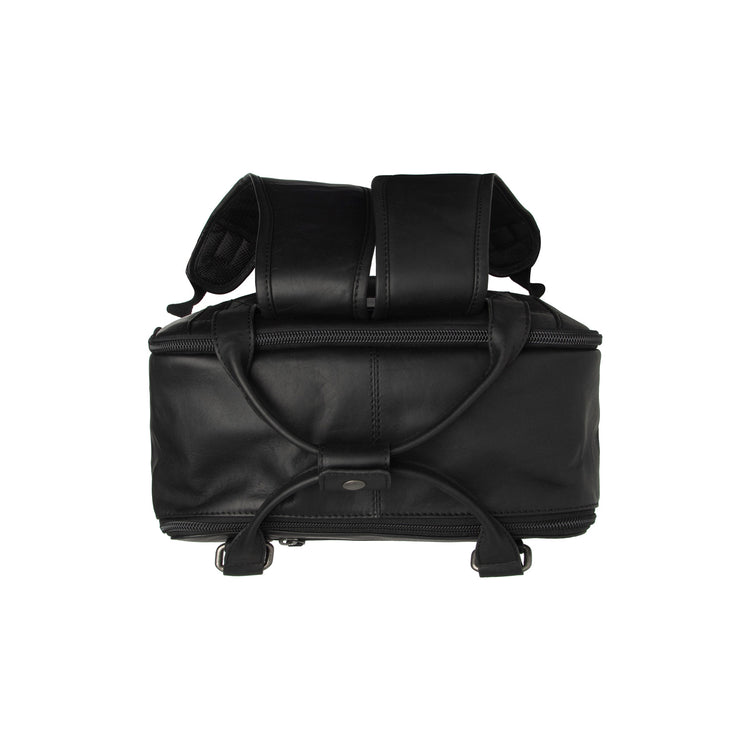 The Chesterfield Brand Calden Leather Laptopryggsäck, Svart