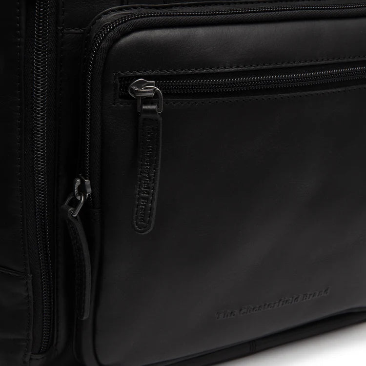 The Chesterfield Brand Calden Leather Laptopryggsäck, Svart