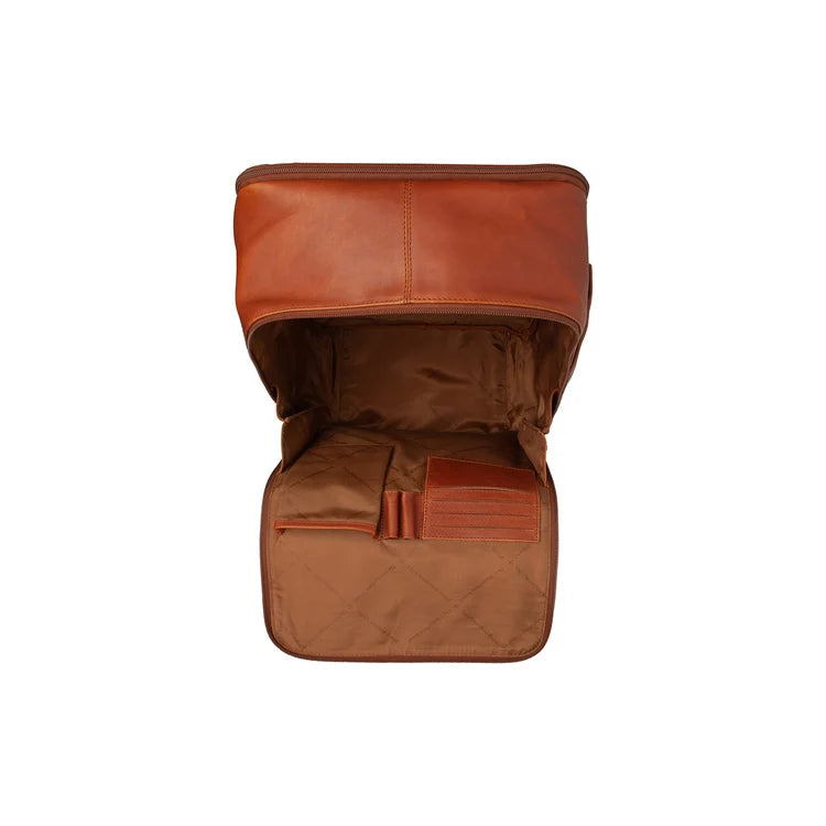 The Chesterfield Brand Calden Leather Laptopryggsäck, Cognac