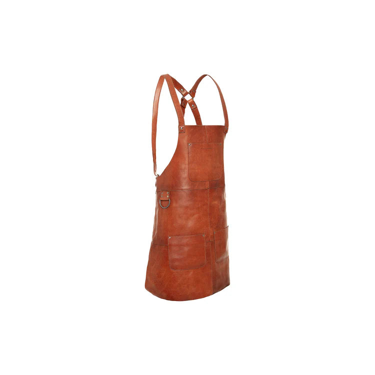 The Chesterfield Brand Churrasco Leather Apron, Cognac