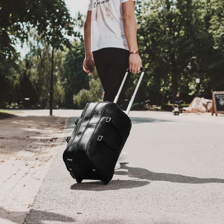 The Chesterfield Brand Jayven Leather Weekendväska Trolley, Svart