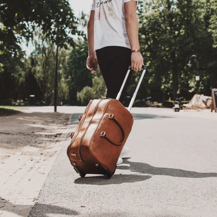 The Chesterfield Brand Jayven Leather Weekendväska Trolley, Cognac