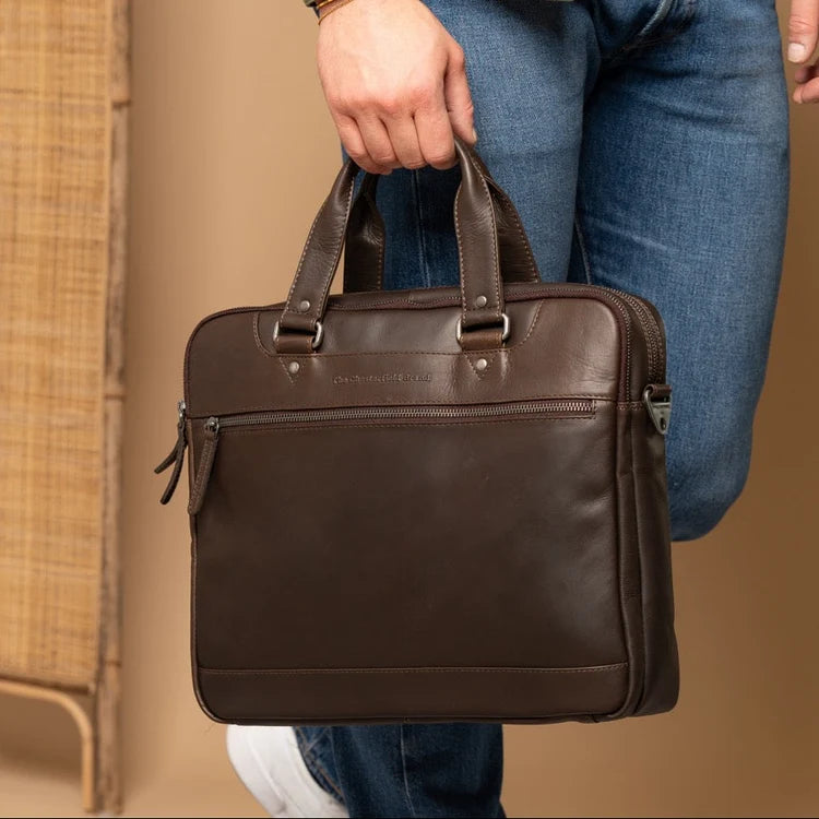 The Chesterfield Brand Montara Leather Datorväska, Brun