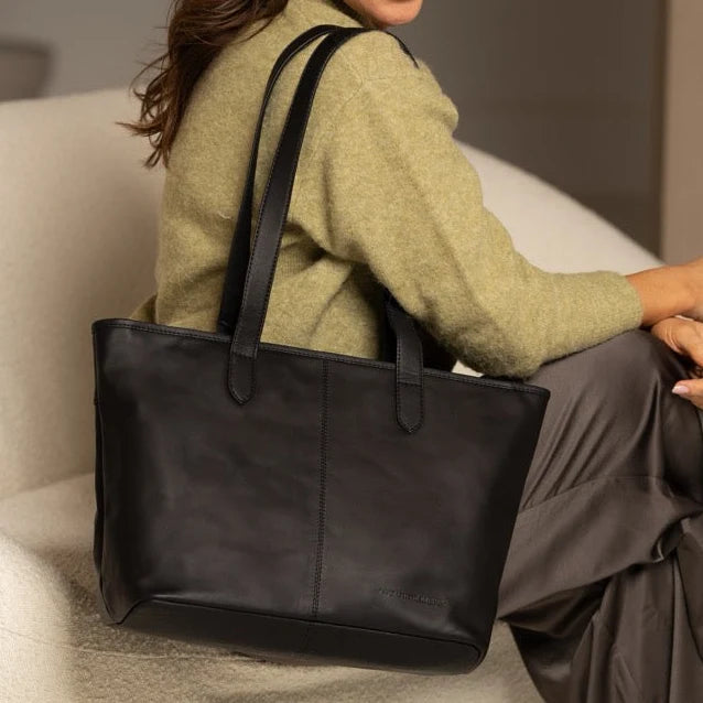 The Chesterfield Brand Monza Leather Tote Bag, Svart