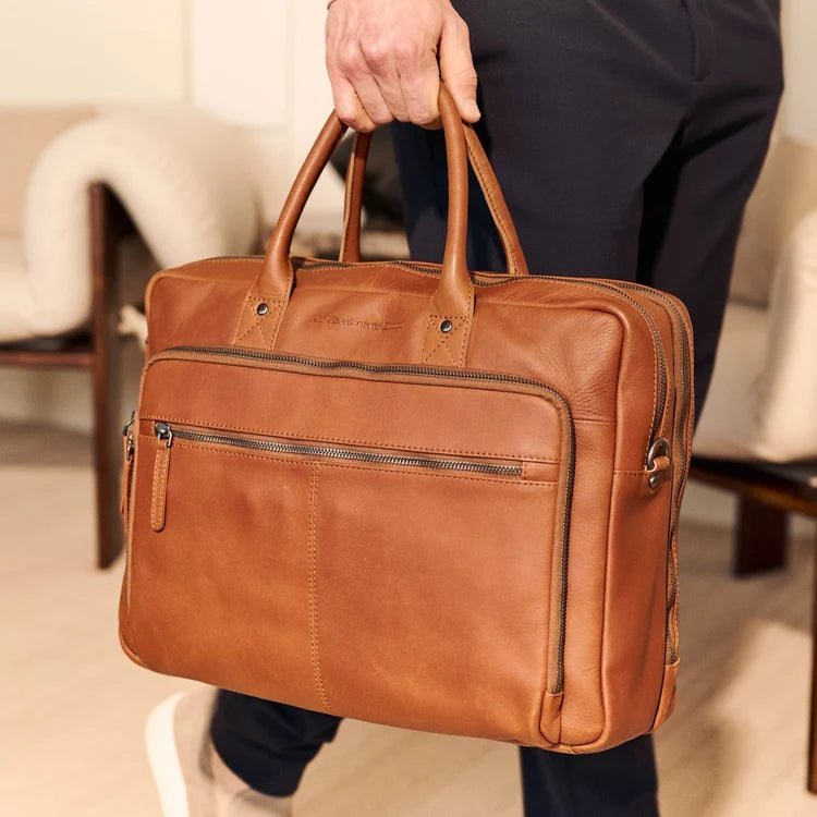 The Chesterfield Brand Tacama Leather Datorväska, Cognac