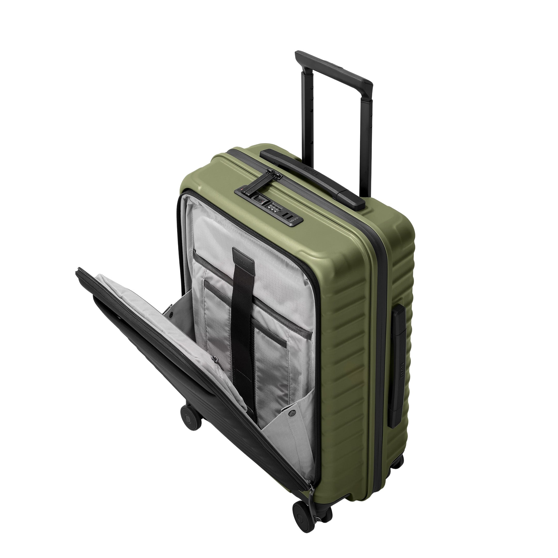 Titan UPGRADE Trolley with Front Pocket, Forest green
