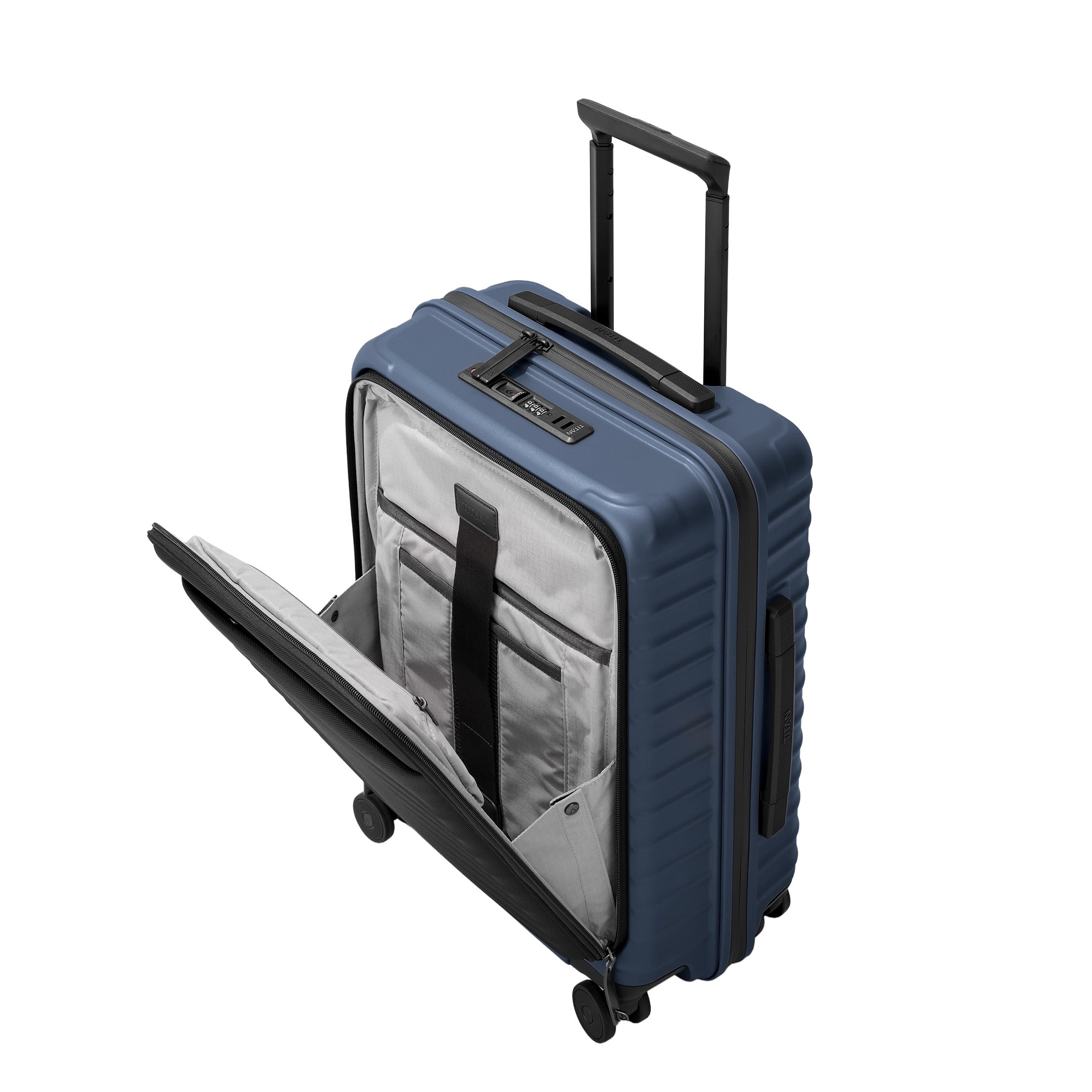 Titan UPGRADE Trolley with Front Pocket, Midnight blue