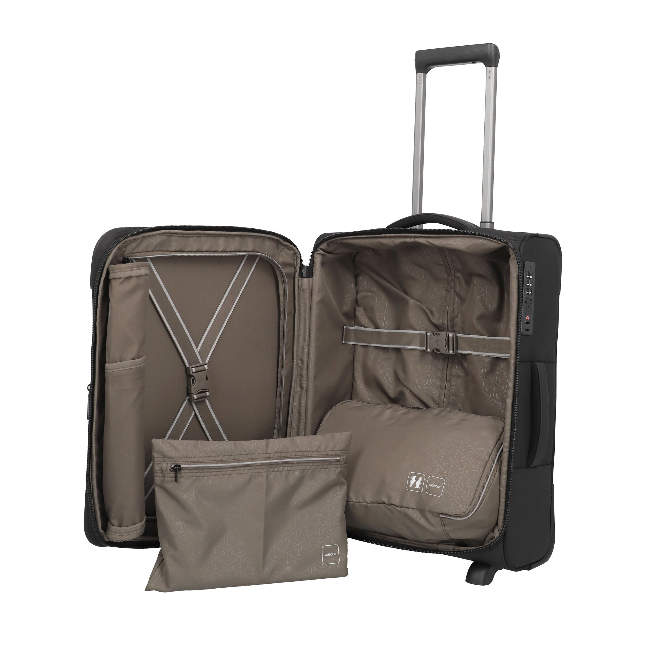 Travelite Crosslite Roller S – Expanderbar resväska 54 cm, Black