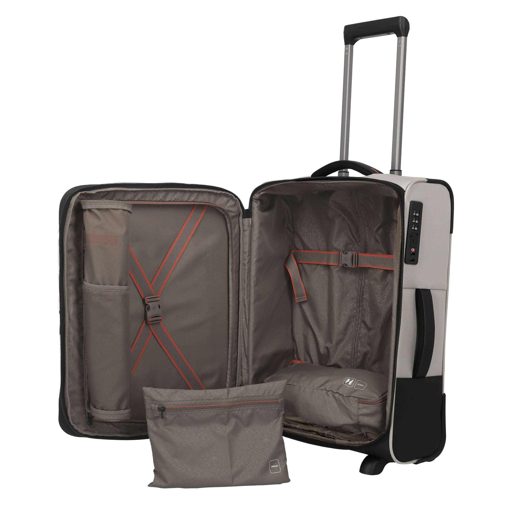 Travelite Crosslite Trolley S – Expanderbar resväska 55 cm, Nature