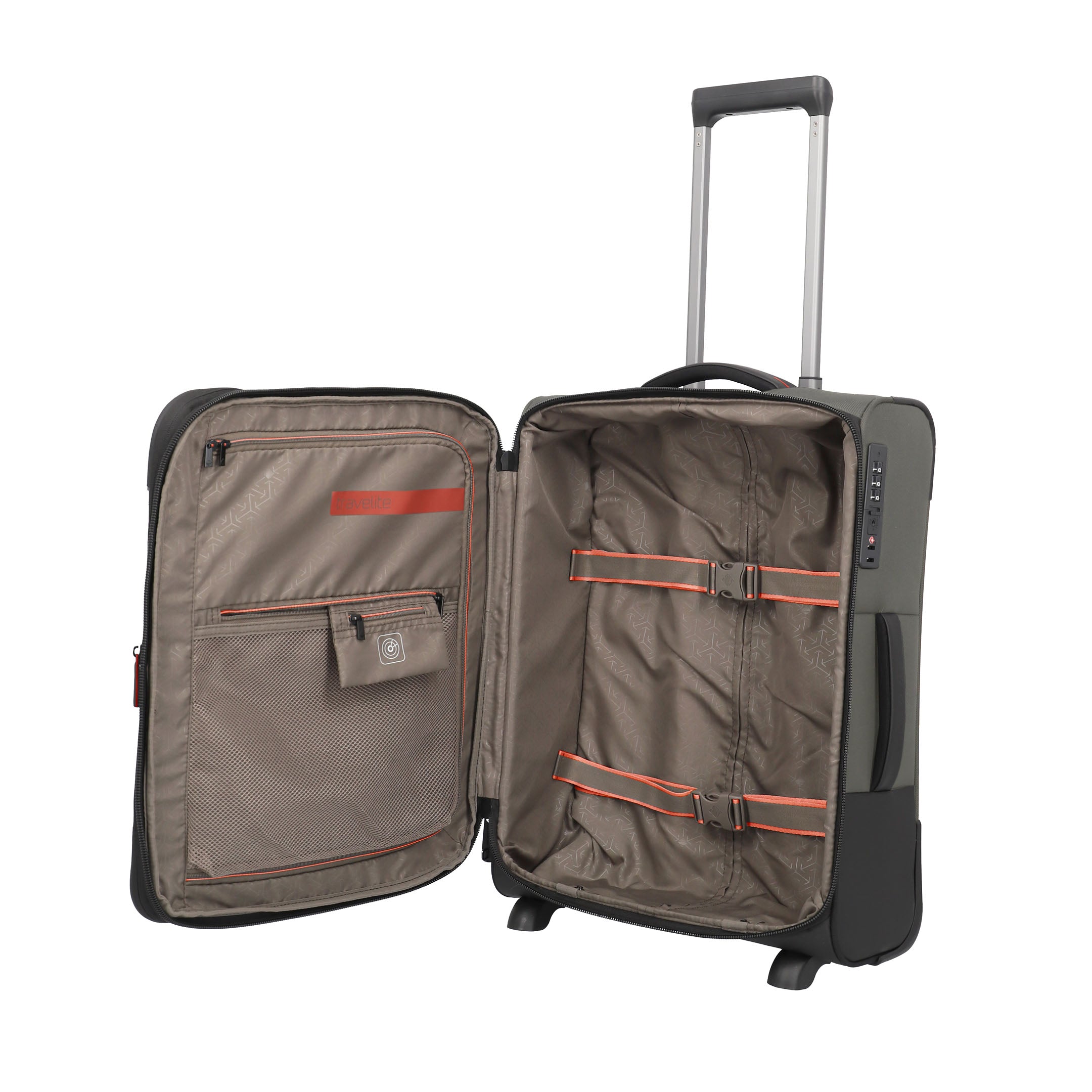 Travelite Crosslite Trolley S – Expanderbar resväska 55 cm, Olive