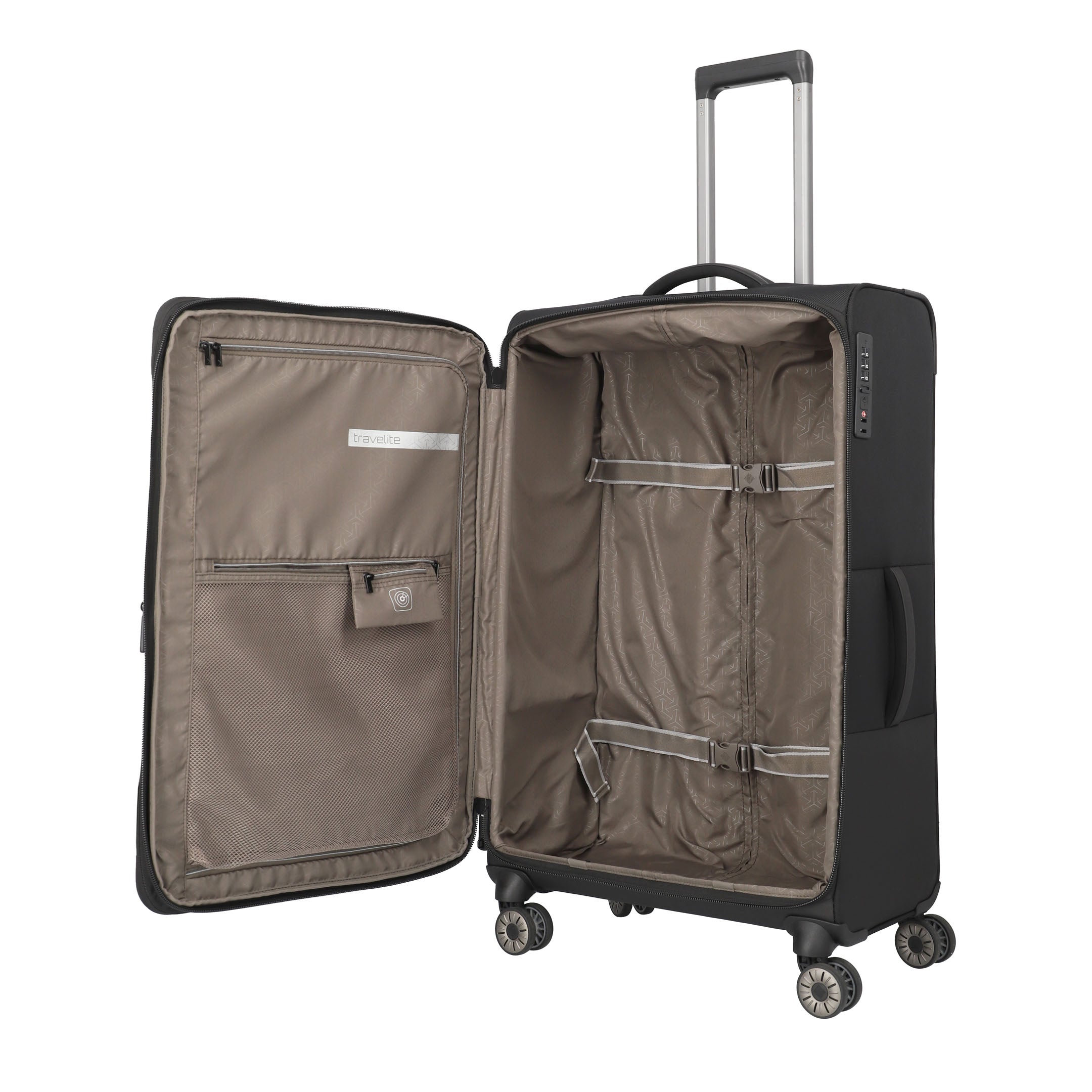 Travelite Crosslite Trolley L – Expanderbar resväska 77 cm, Black