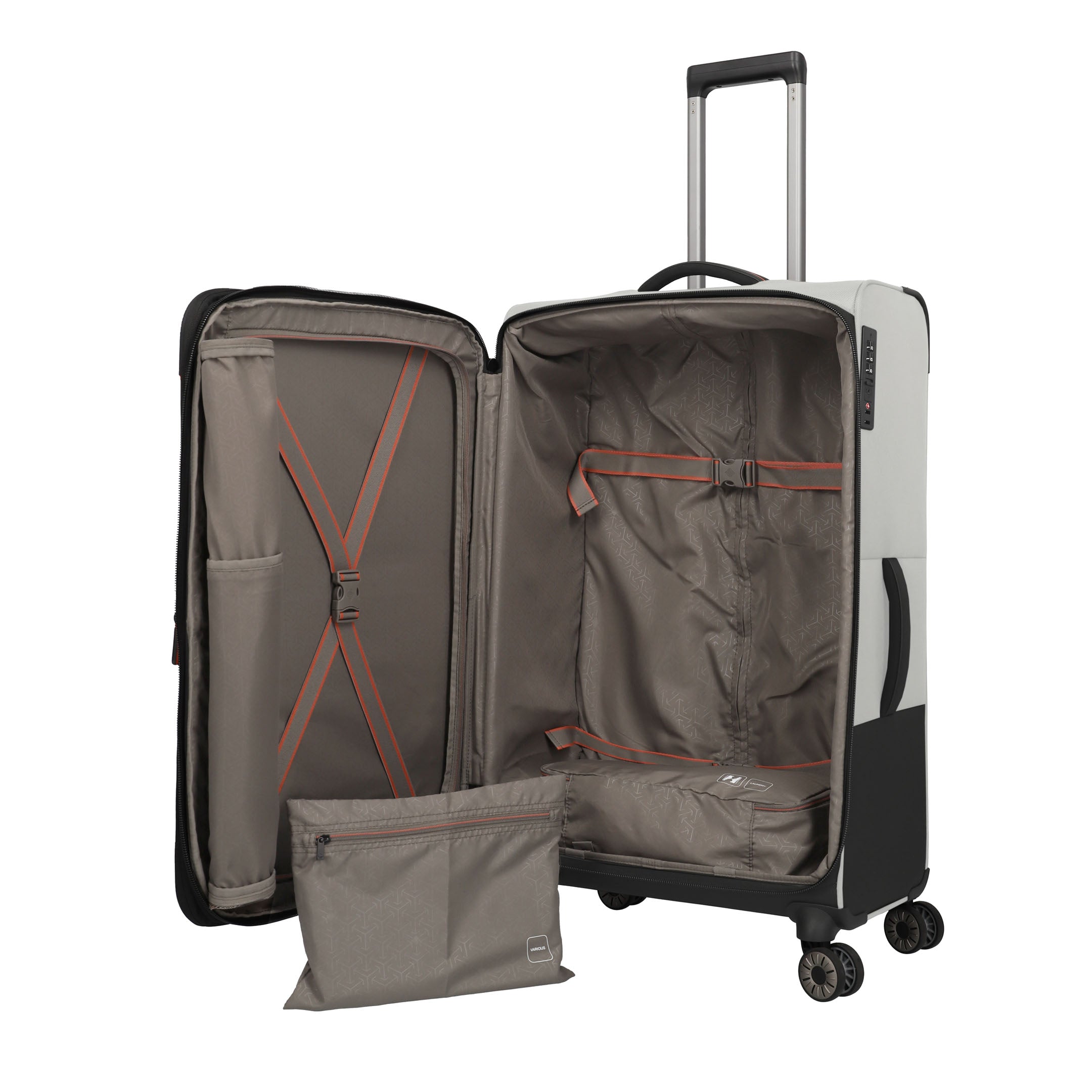 Travelite Crosslite Trolley L – Expanderbar resväska 77 cm, Nature