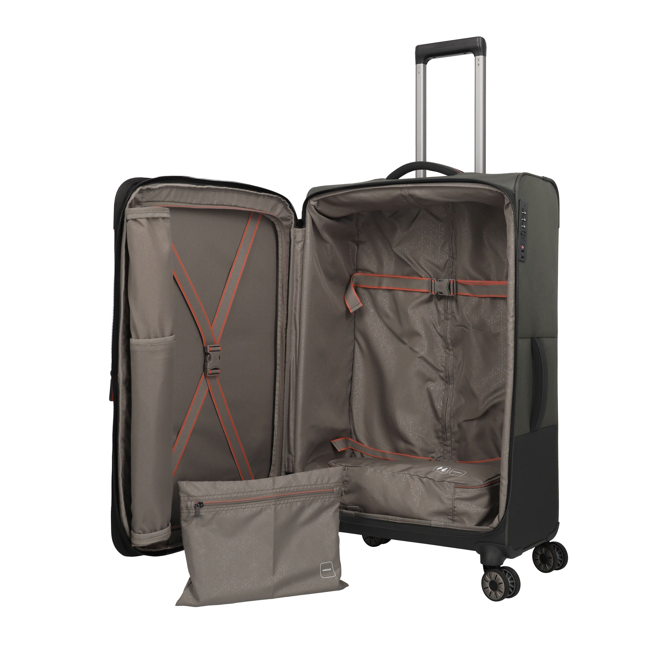 Travelite Crosslite Trolley L – Expanderbar resväska 77 cm, Olive