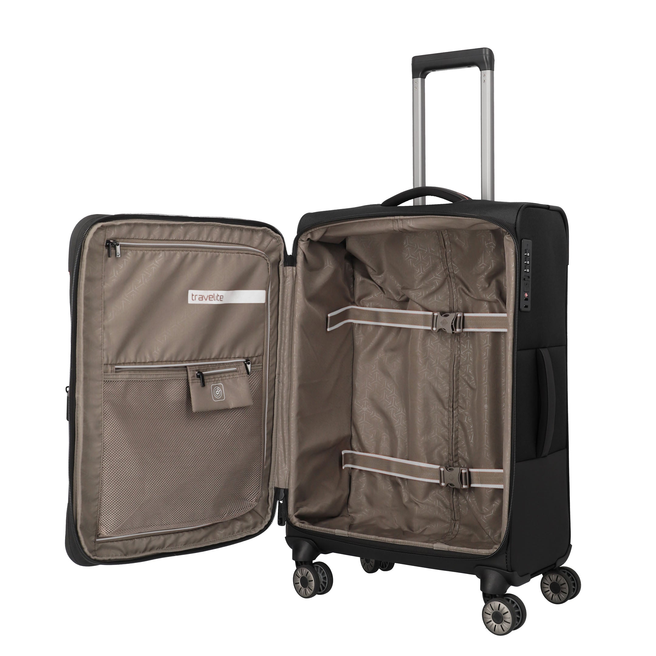 Travelite Crosslite Trolley M – Expanderbar resväska 66 cm, Black