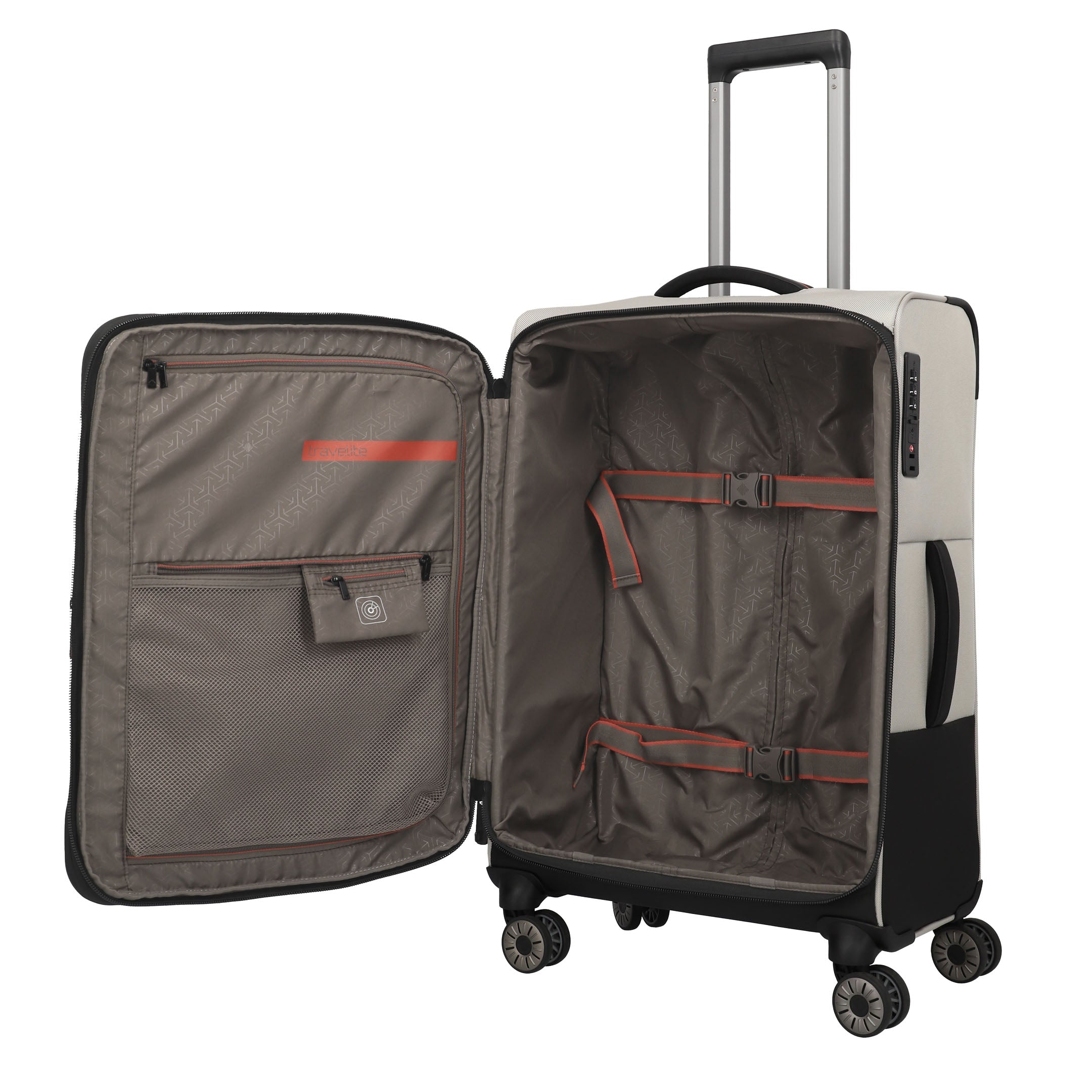 Travelite Crosslite Trolley M – Expanderbar resväska 66 cm, Nature