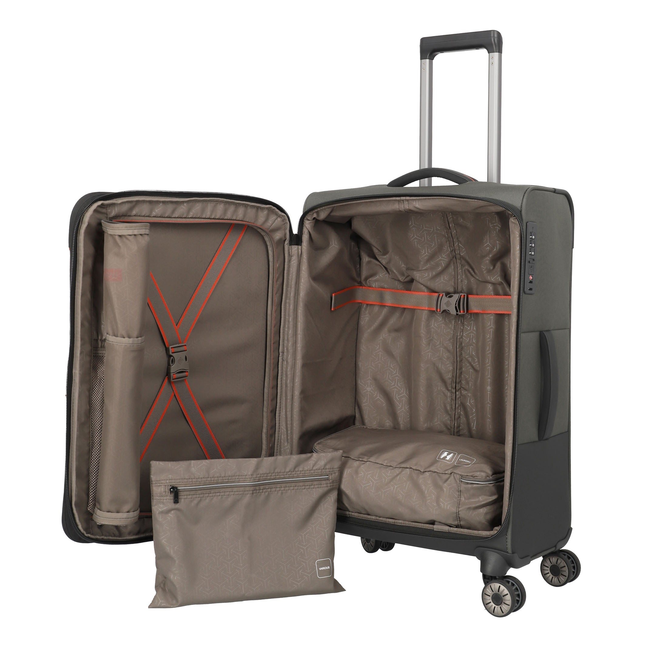 Travelite Crosslite Trolley M – Expanderbar resväska 66 cm, Olive