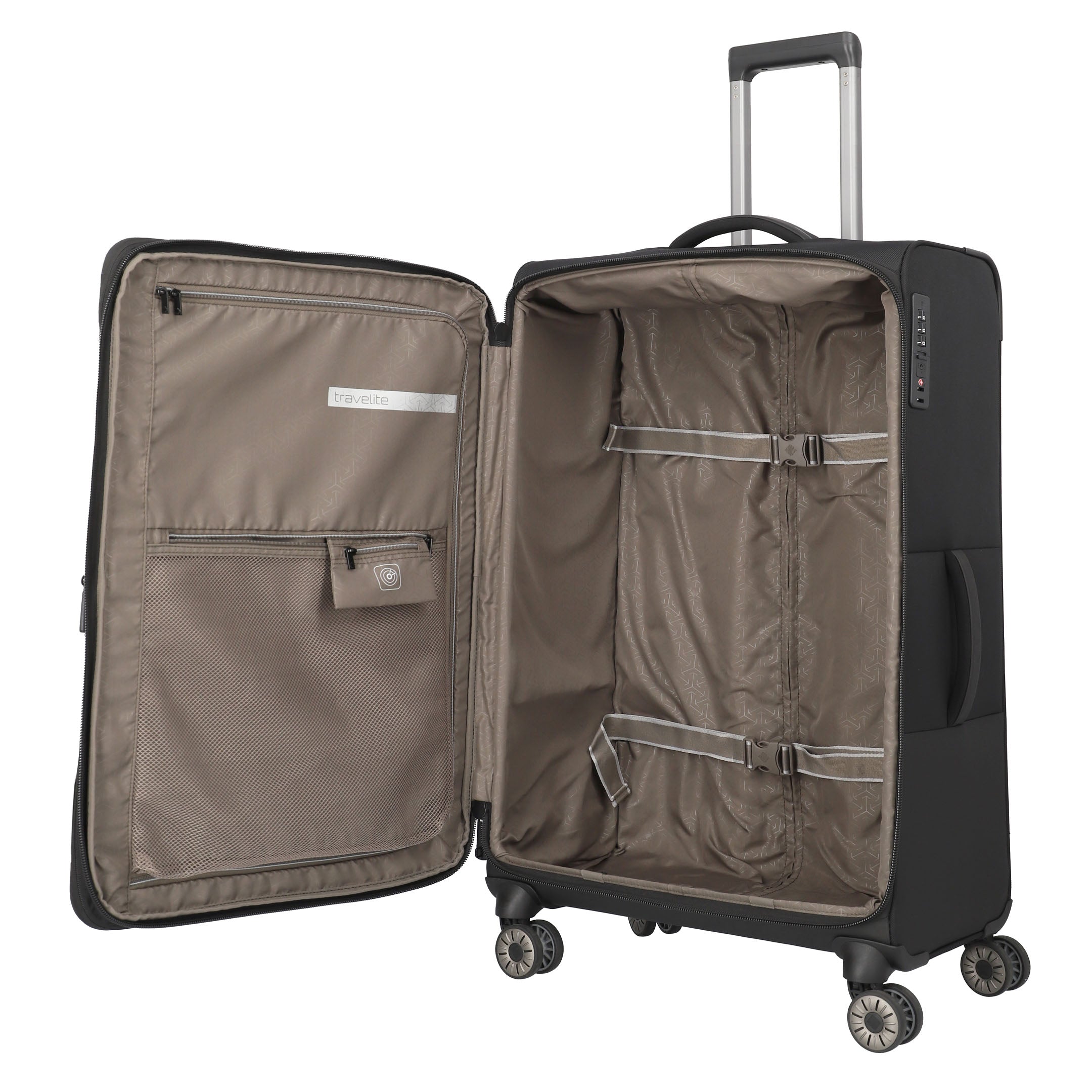Travelite Crosslite Trolley XL – Expanderbar resväska 81 cm, Black