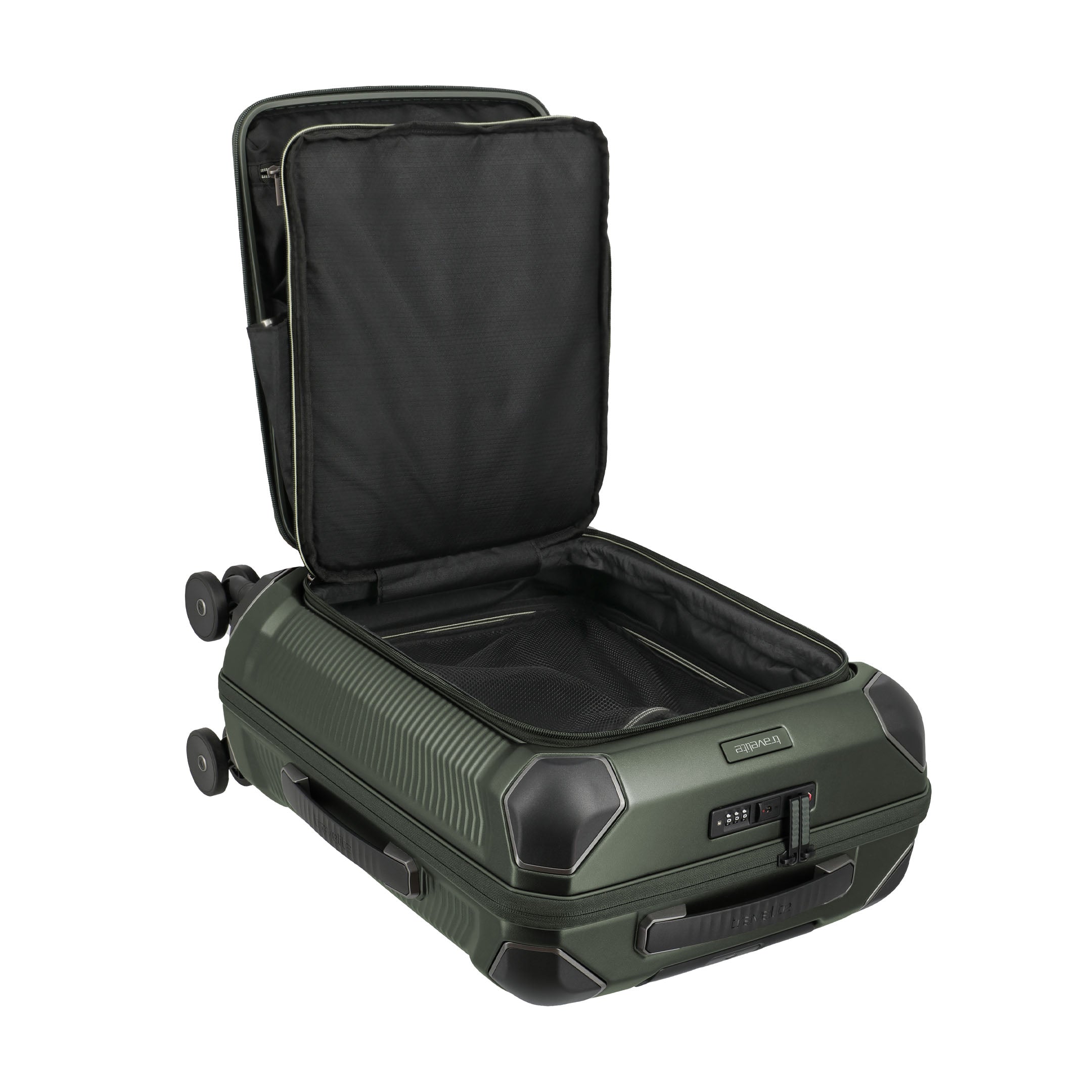Travelite Millennium Trolley S+ – Kabinväska 55 cm med ytterfack, Pine Green