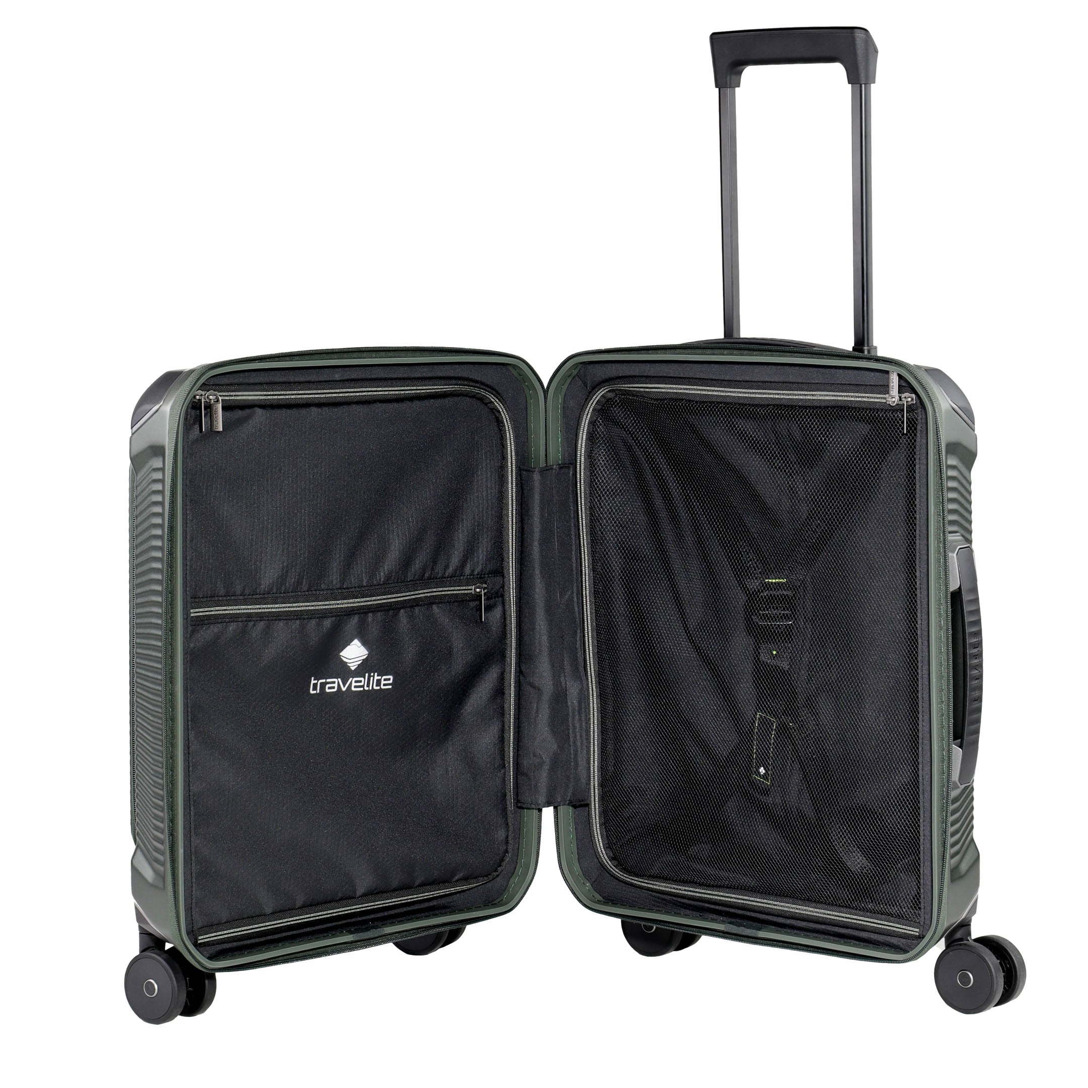 Travelite Millennium Trolley S+ – Kabinväska 55 cm med ytterfack, Pine Green