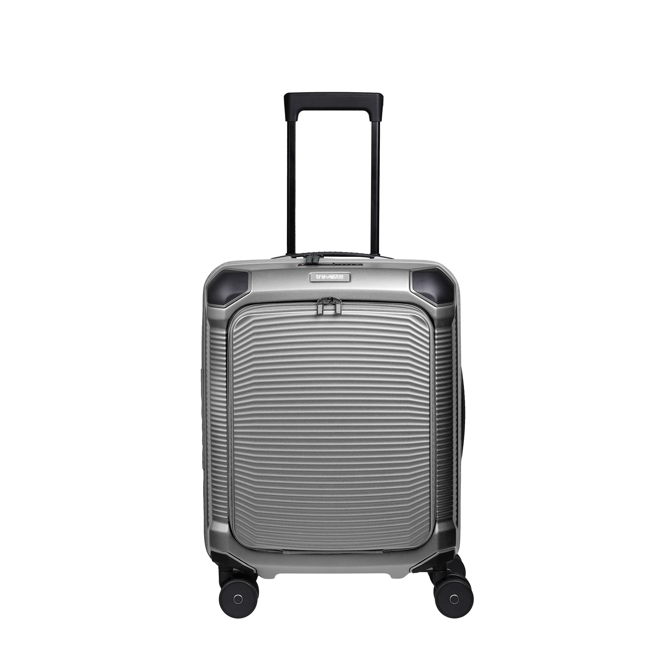 Travelite Millennium Trolley S+ – Kabinväska 55 cm med ytterfack, Silver
