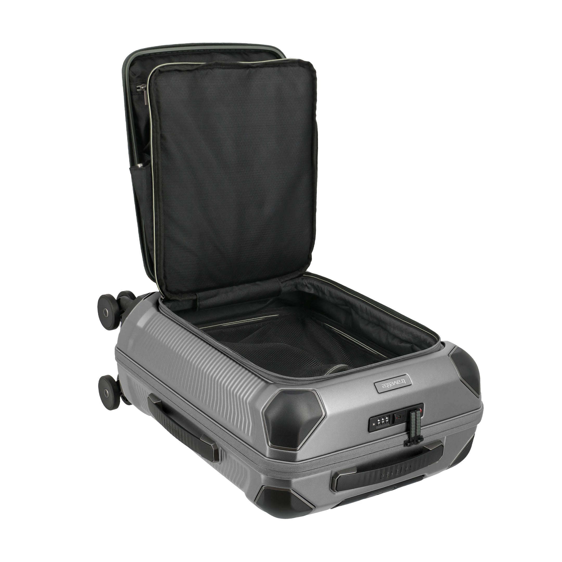 Travelite Millennium Trolley S+ – Kabinväska 55 cm med ytterfack, Silver