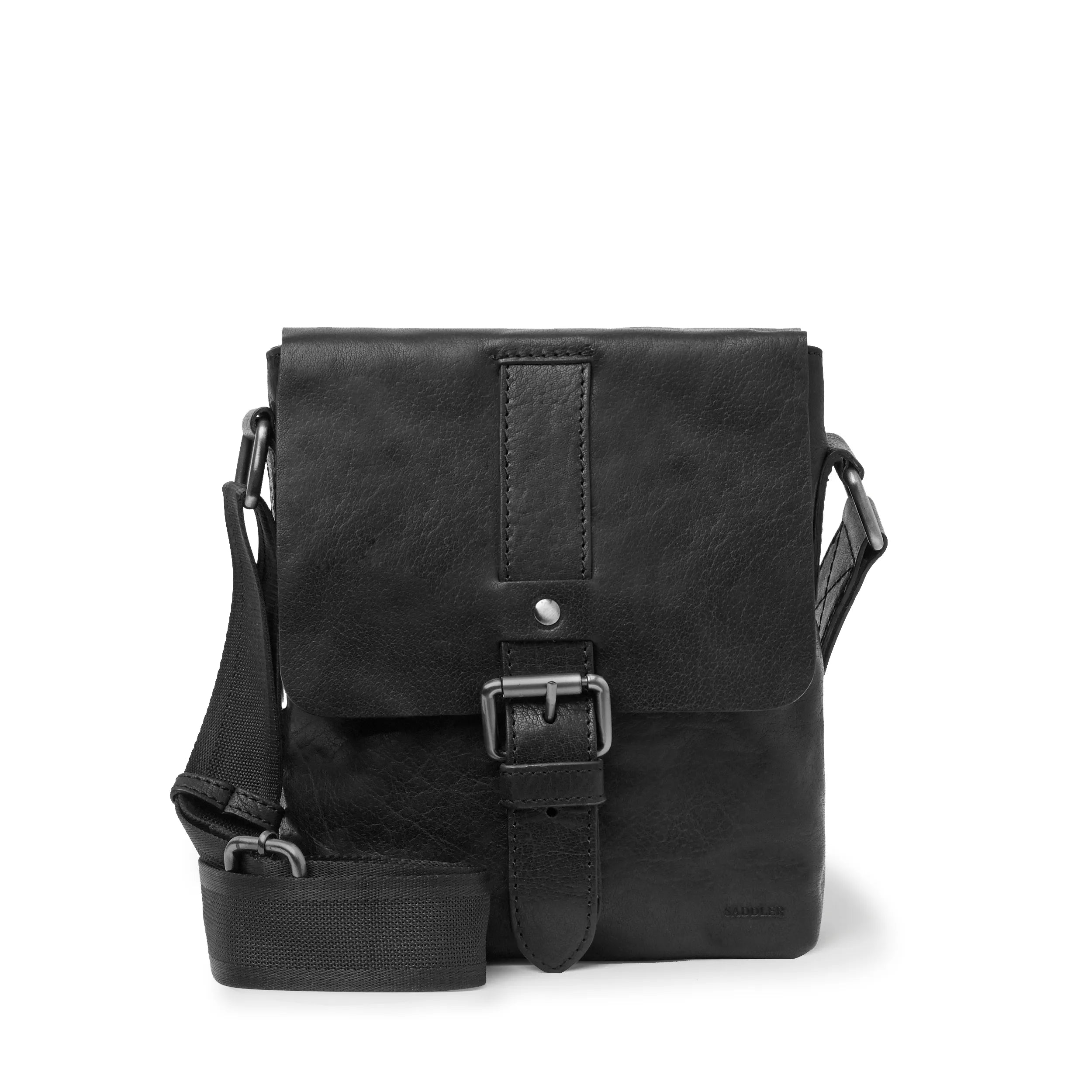 Saddler George messengerväska, Svart