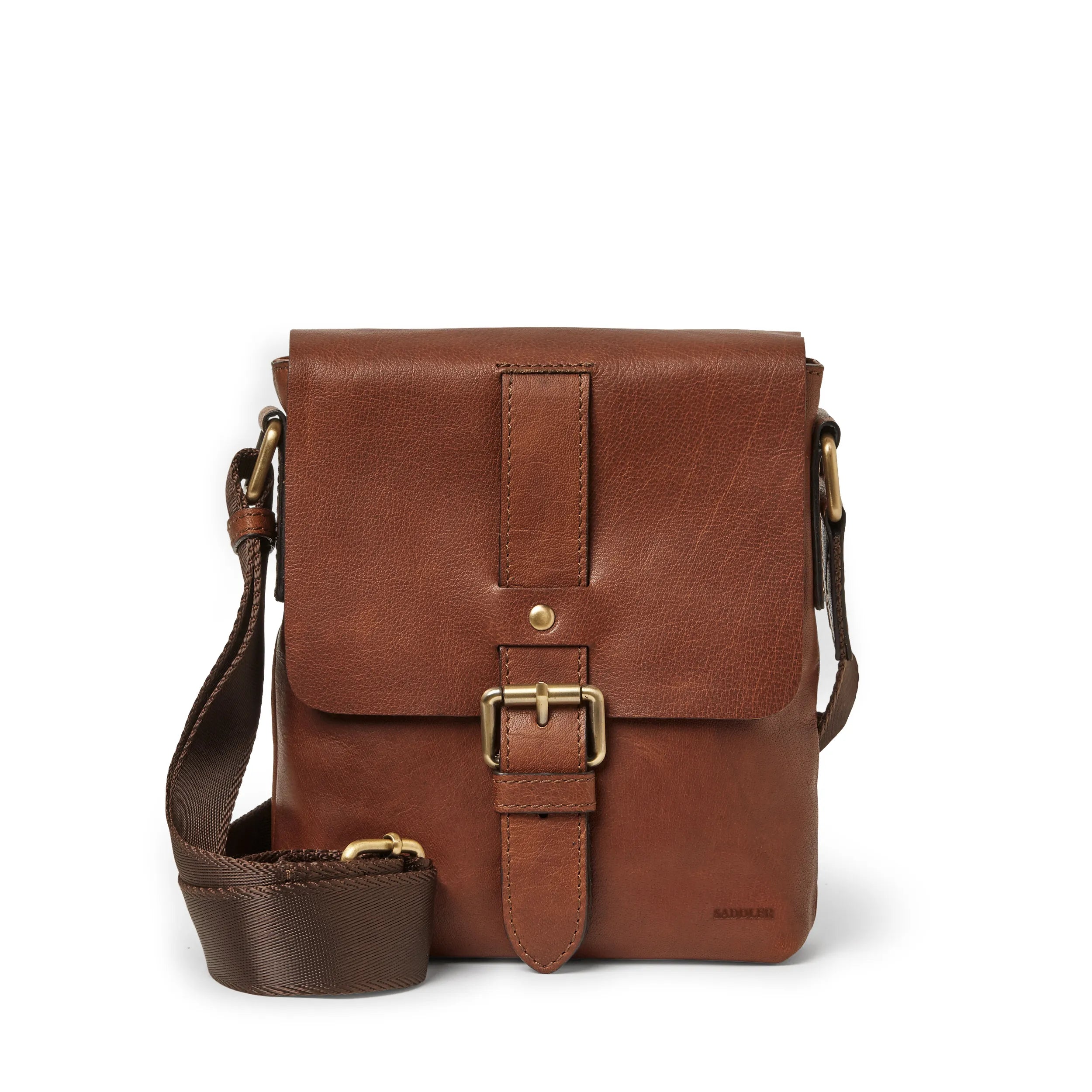 Saddler George messengerväska, Brun