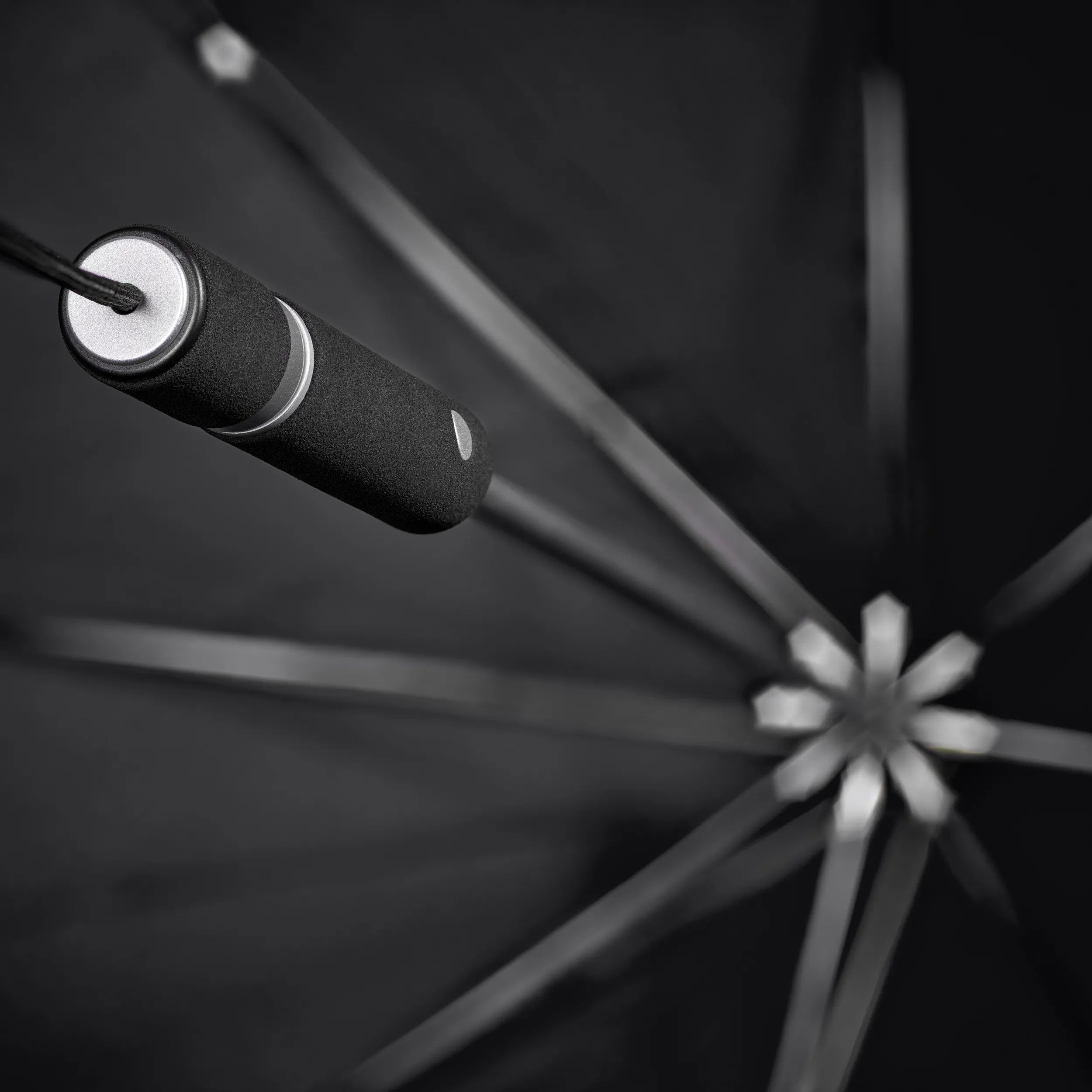 Senz Original Stick Storm Umbrella, Shiny Silver
