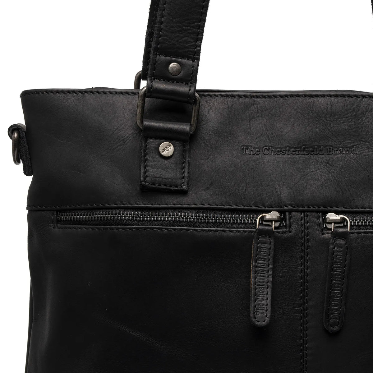 The Chesterfield Brand Rome Leather Axelremsväska, Svart