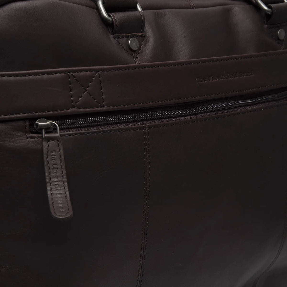 The Chesterfield Brand Boston Leather Laptop Bag, Brun