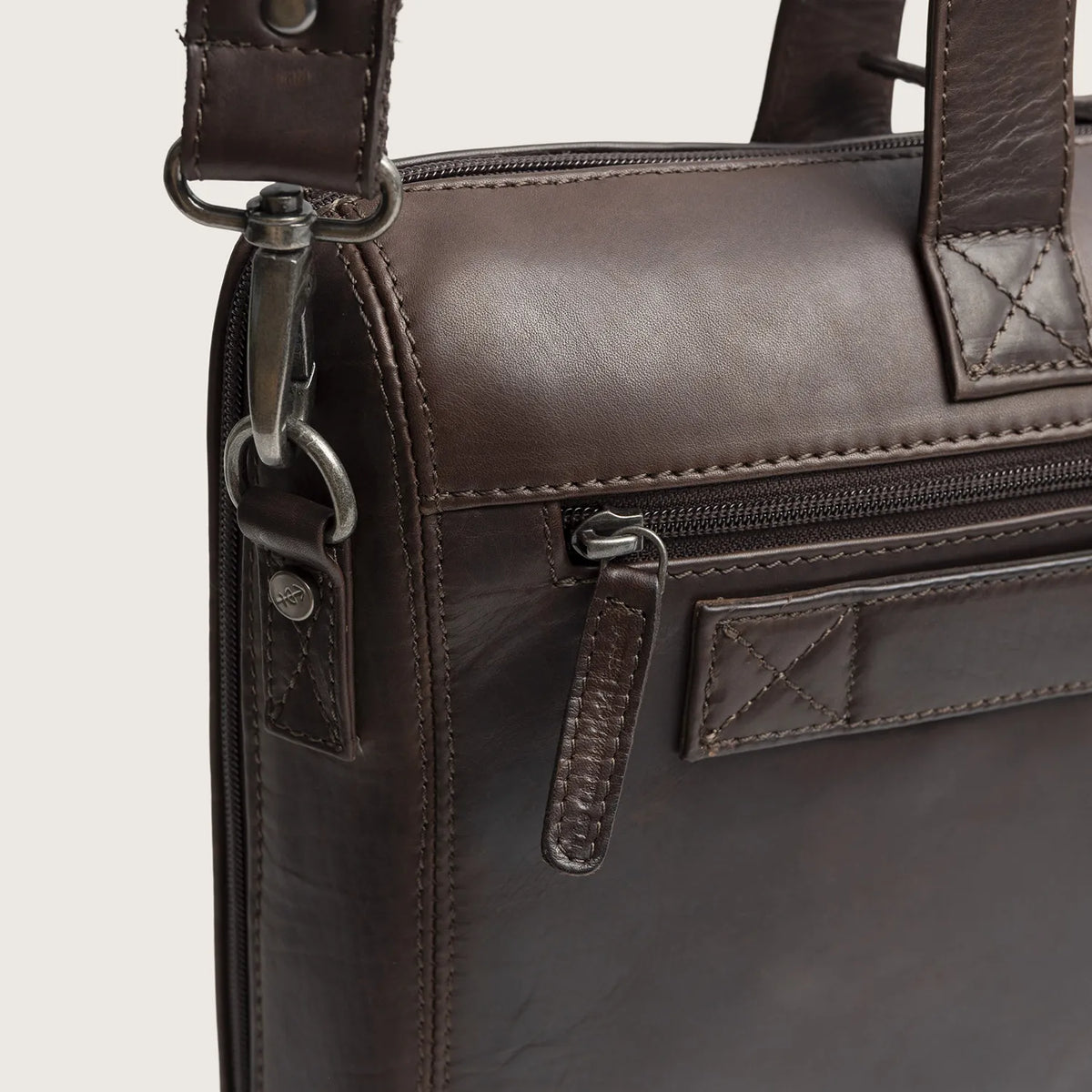 The Chesterfield Brand Levanto Leather Laptop Bag, Brun