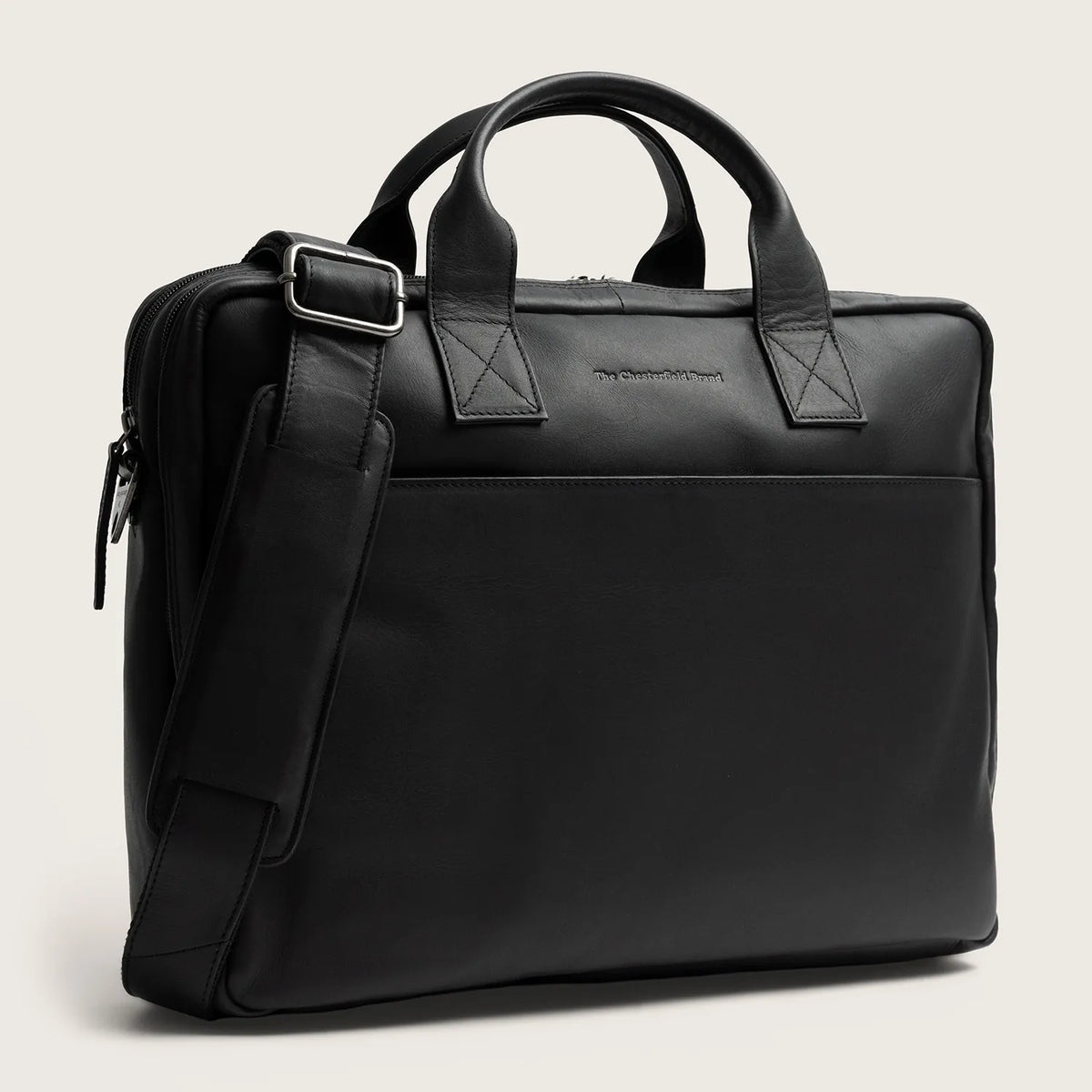 The Chesterfield Brand Frazer Leather Laptop Bag, Svart