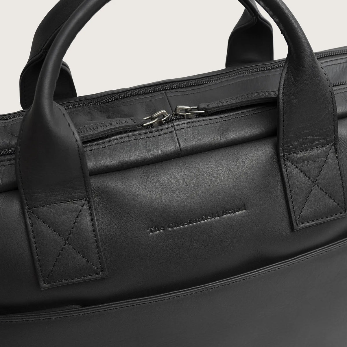 The Chesterfield Brand Frazer Leather Laptop Bag, Svart