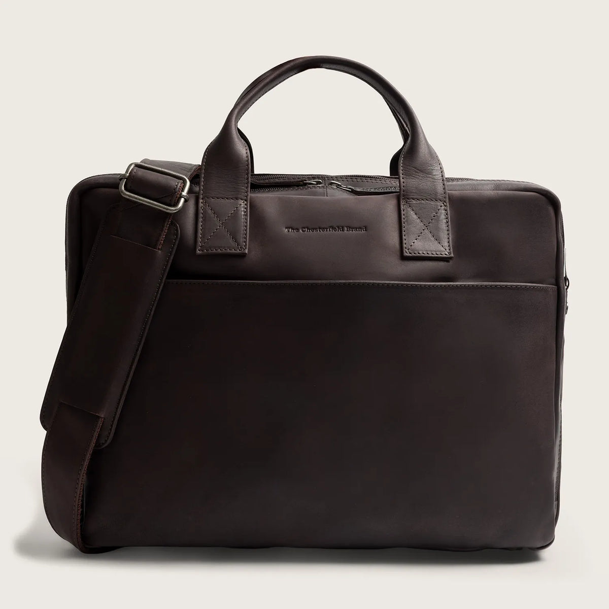 The Chesterfield Brand Frazer Leather Laptop Bag, Brun