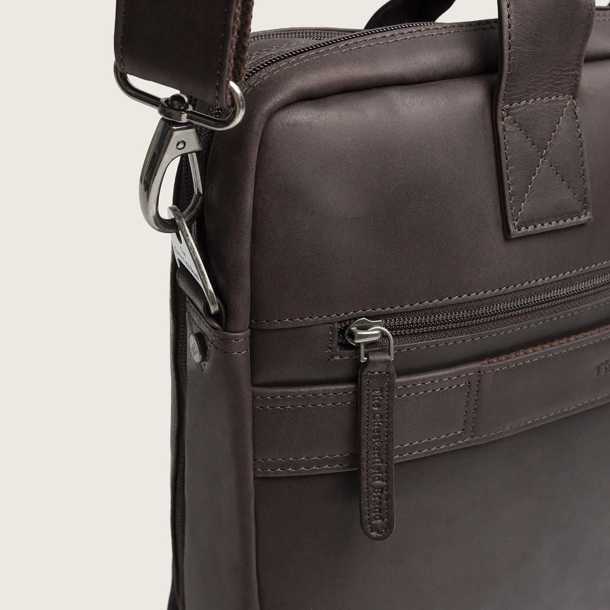 The Chesterfield Brand Frazer Leather Laptop Bag, Brun