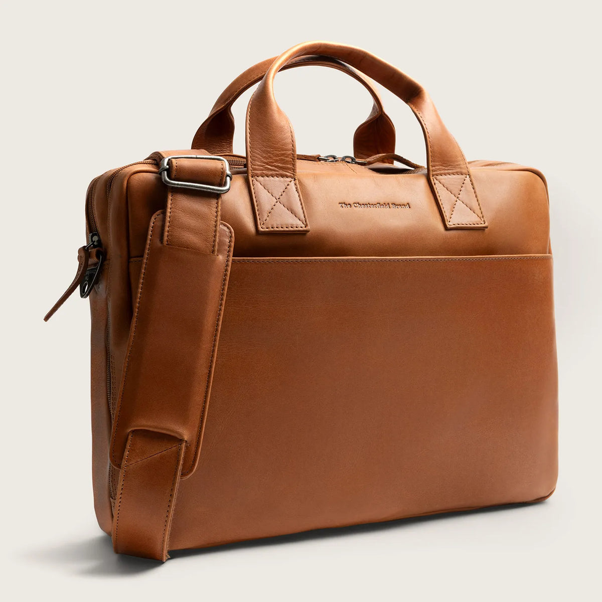 The Chesterfield Brand Frazer Leather Laptop Bag, Cognac
