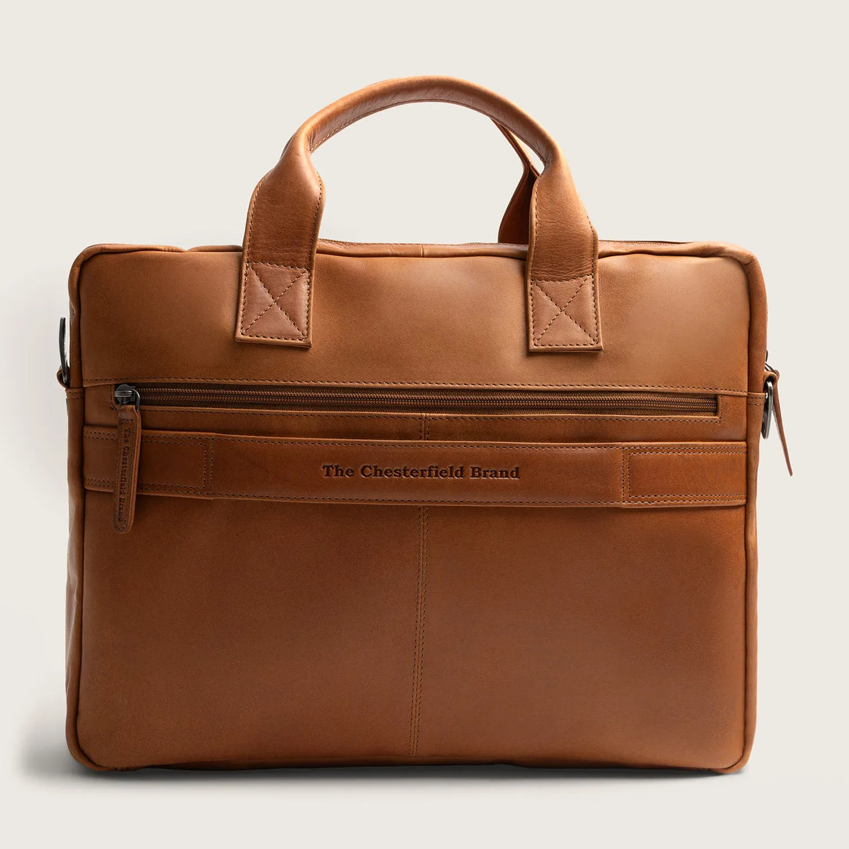 The Chesterfield Brand Frazer Leather Laptop Bag, Cognac